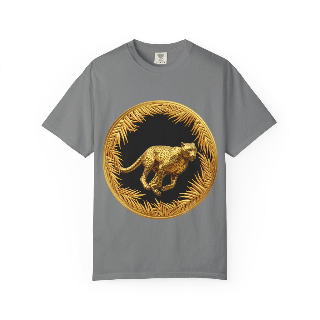 Gold Cheetah Attack Mode T-Shirt - Fierce Wildlife Design