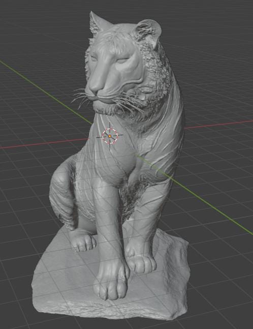 Tiger Sitting Sculpture Digital Download | Wildlife Tiger Art | 20cm Tiger Model | Instant Download