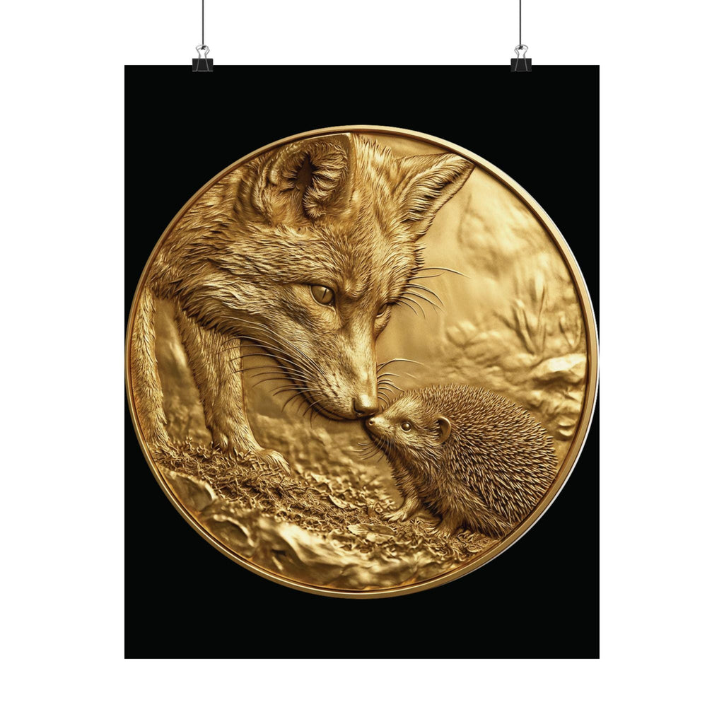 Gold Fox and Mole Print, Loving Wildlife Art