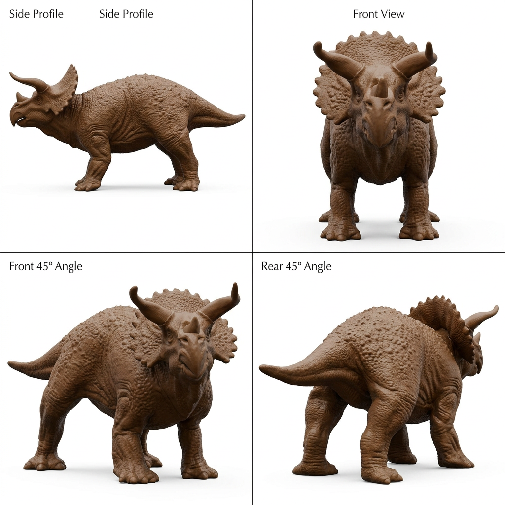 Triceratops 3D Printed Model – Dinosaur Sculpture | PLA & Smooth Nylon | Detailed Prehistoric Collectible | Various Colors