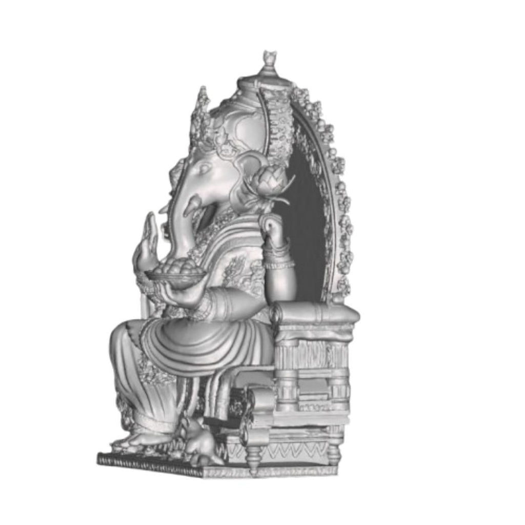 Lord Ganesh Bronze Statue with Modak & Blessing Gesture – Intricately Carved Divine Sculpture