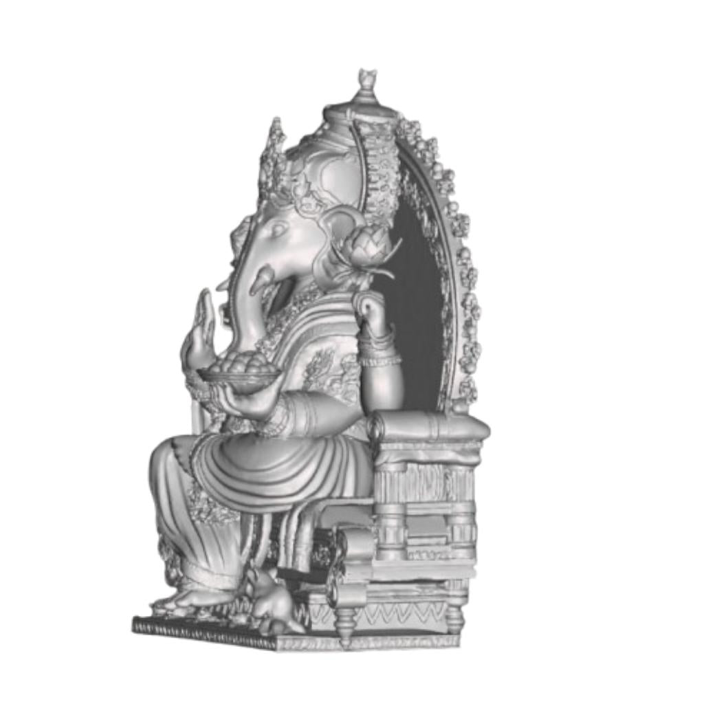 Lord Ganesh Bronze Statue with Modak & Blessing Gesture – Intricately Carved Divine Sculpture