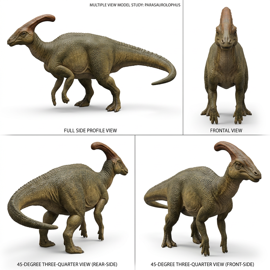 Parasaurolophus 3D Printed Model – Dinosaur Sculpture | PLA & Smooth Nylon | Various Colors | Detailed Prehistoric Collectible