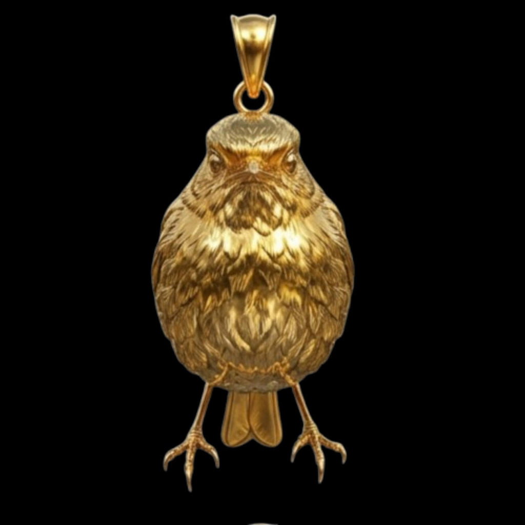 3D Robin Bird Pendant – Gold or Sterling Silver Necklace, Symbol of Hope