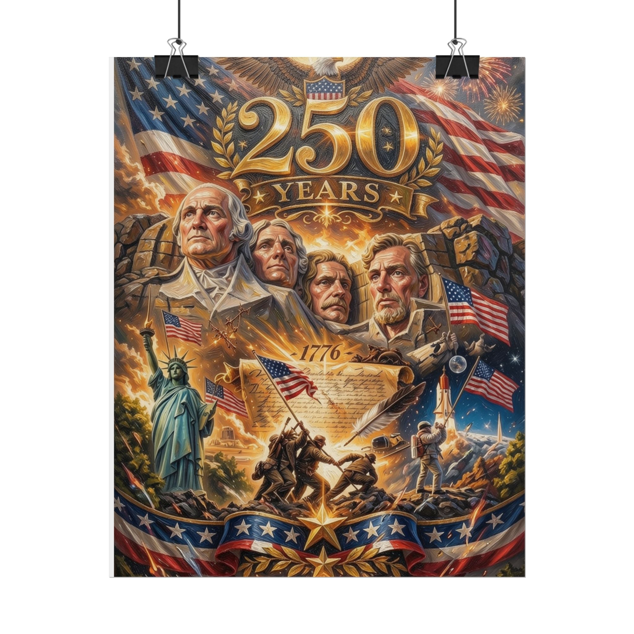 Patriotic 250 Years Declaration of Independence Poster