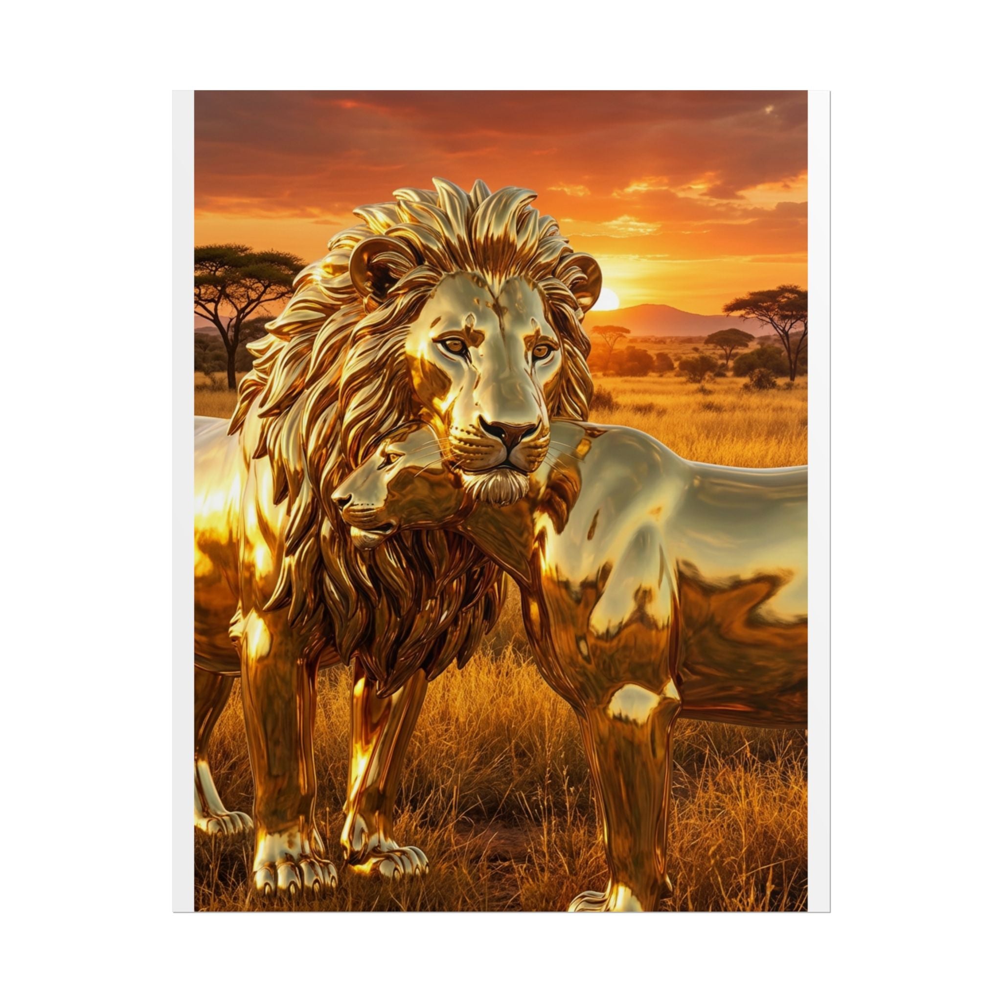 Gold Lion Sunset Poster