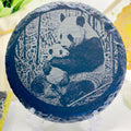 Panda with Cub Slate Coaster | Cute Panda Mother & Baby | Wildlife Art Coaster | Laser Engraved Natural Slate Gift