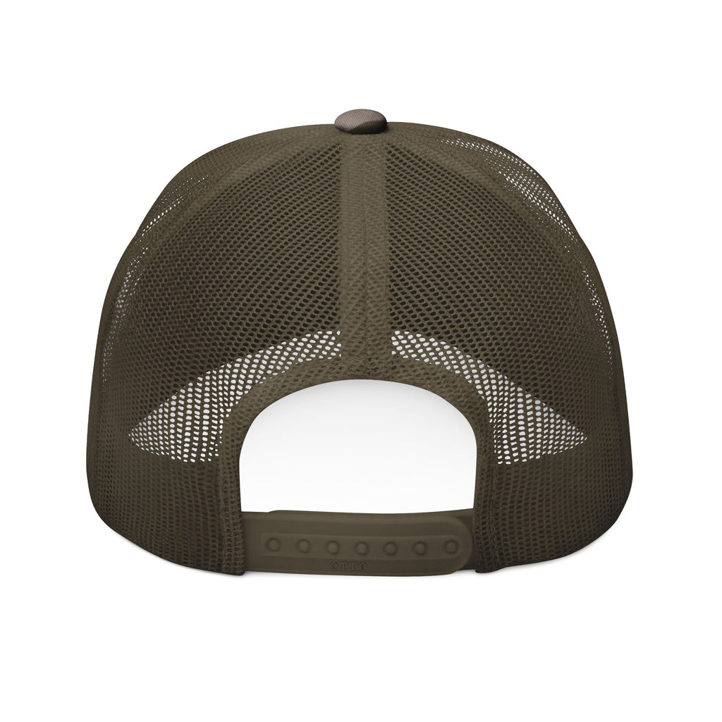 Camouflage Trucker Hat — Embroidered Gold Belt Patch