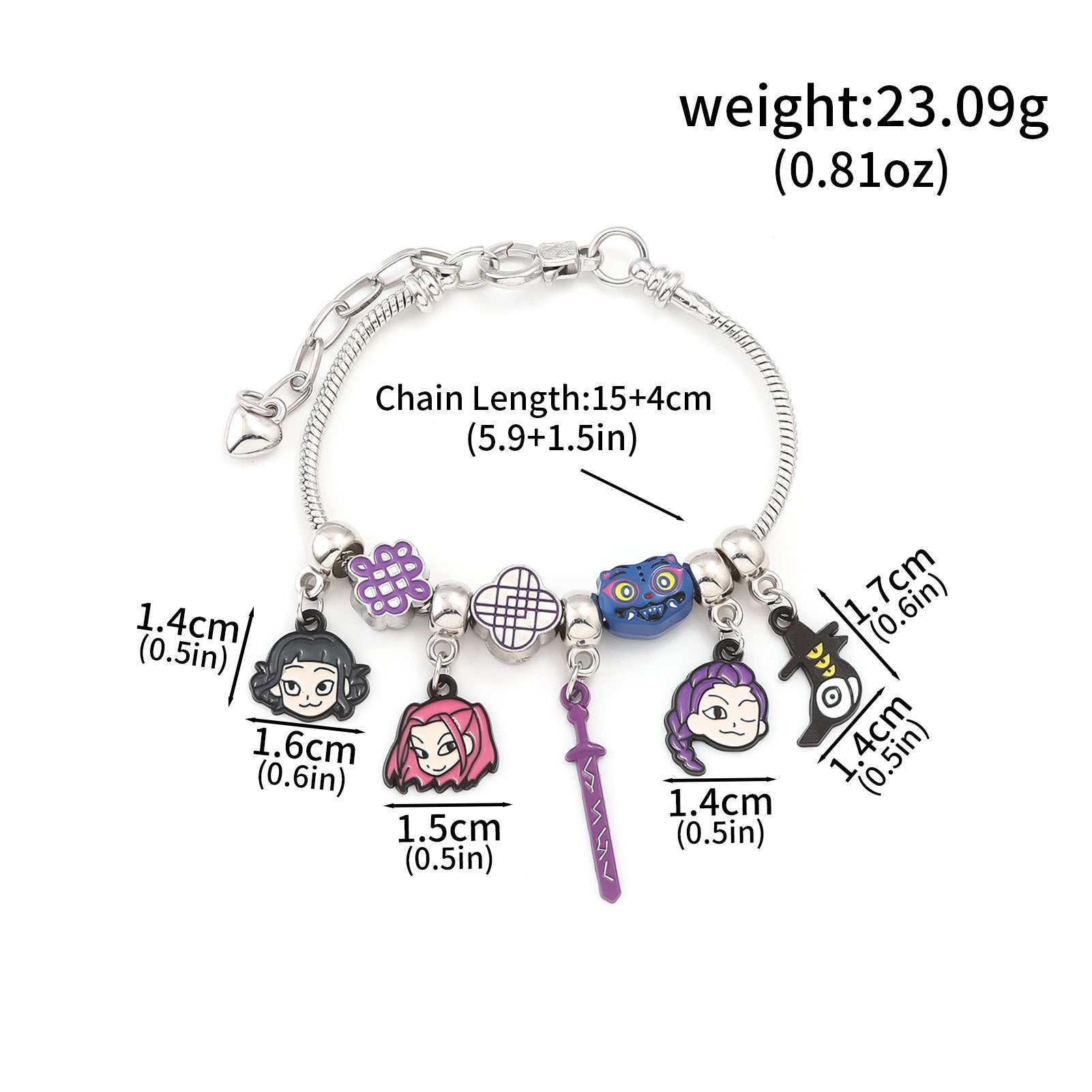 Anime Character Charm Bracelet - K-POP Demon Slayer DIY Pendant Jewelry