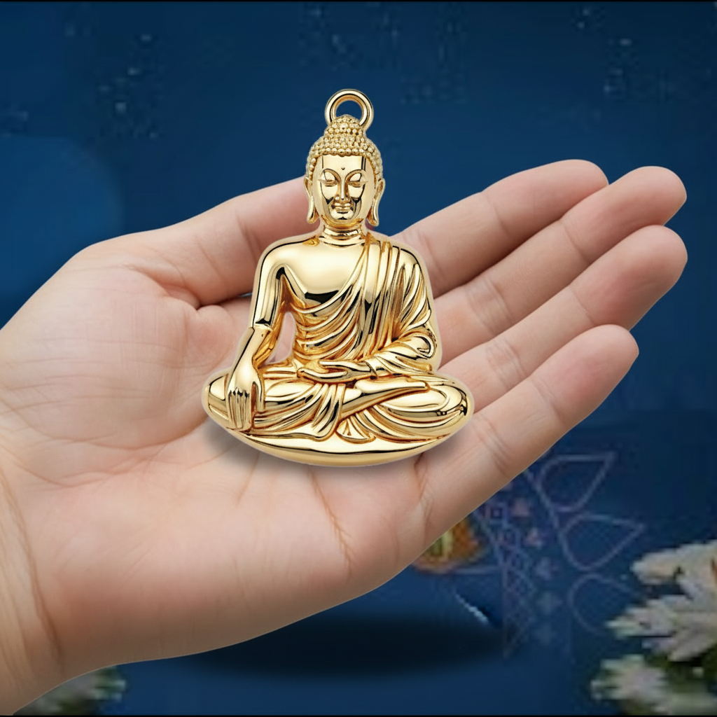 3D Buddha Pendant with Jump Ring – Solid 14K or 18K Gold – Luxury Spiritual Jewelry