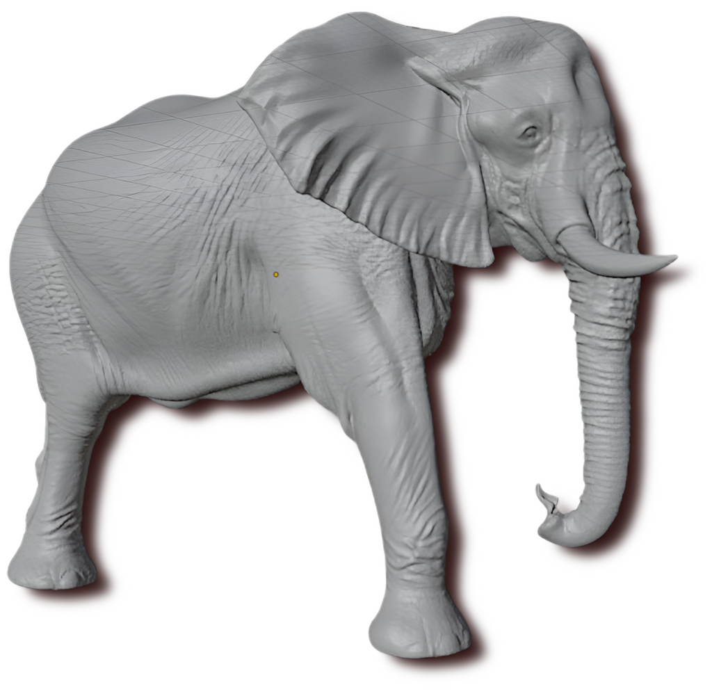 Elephant Wall Mount 3D Print | Wildlife Wall Decor | PLA Grey Sculpture | Large Animal Wall Art | 250mm Elephant Relief