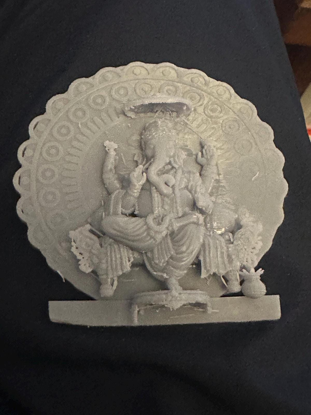 Handmade Gold Lord Ganesh Resin Statue | Hindu Decor