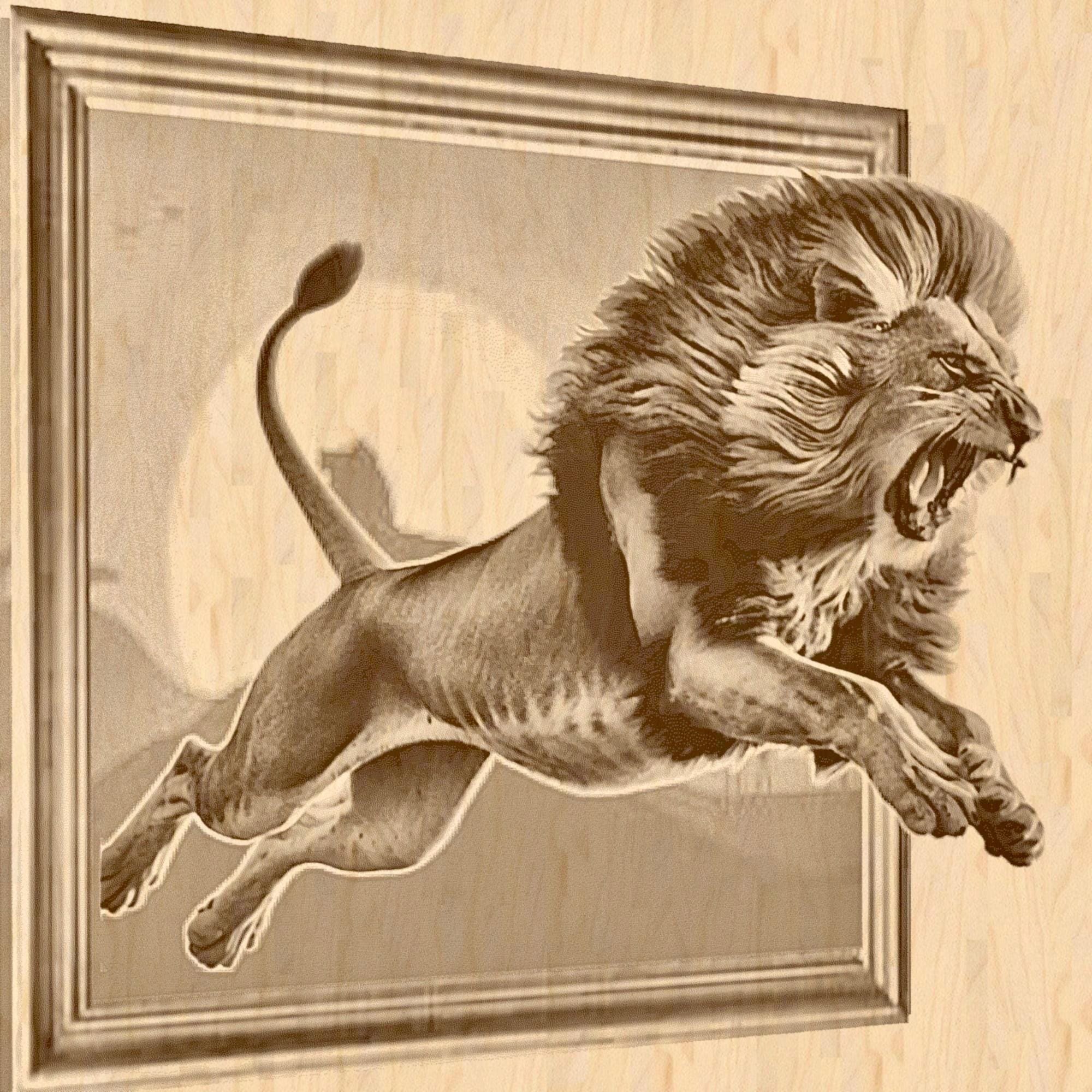 The Lions & Tigers 3D Effect jewellery in gold-tone finish by MokshaGoldSculptures, dramatic leaping beast design.