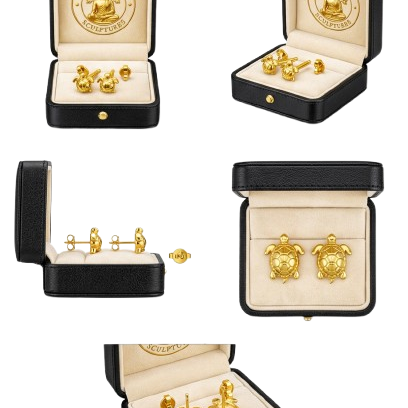 Sea Turtle Stud Earrings Polished Gold 10mm | Turtle Earrings Gold Finish | Ocean Inspired Stud Earrings | Minimal Animal Jewellery | Gift for Her