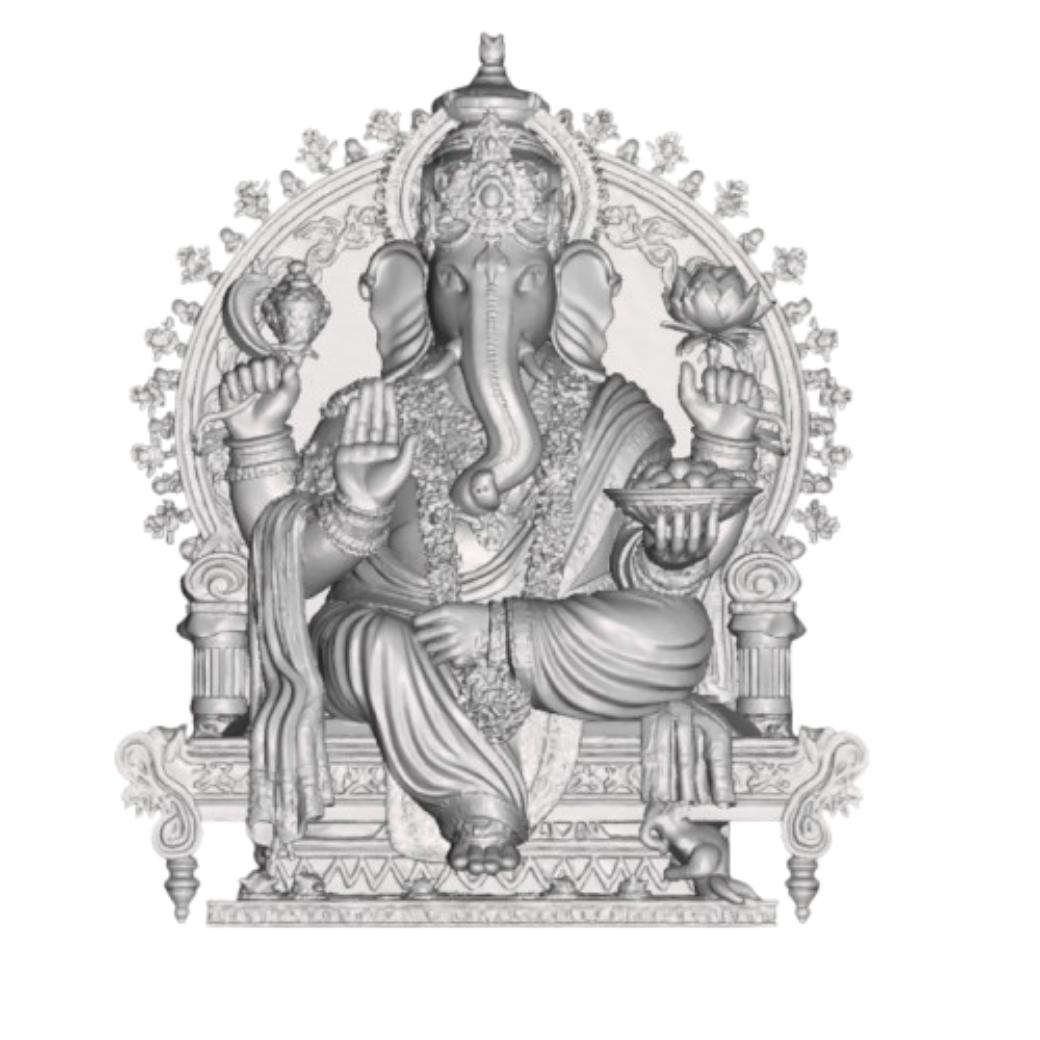 Lord Ganesh Bronze Statue with Modak & Blessing Gesture – Intricately Carved Divine Sculpture