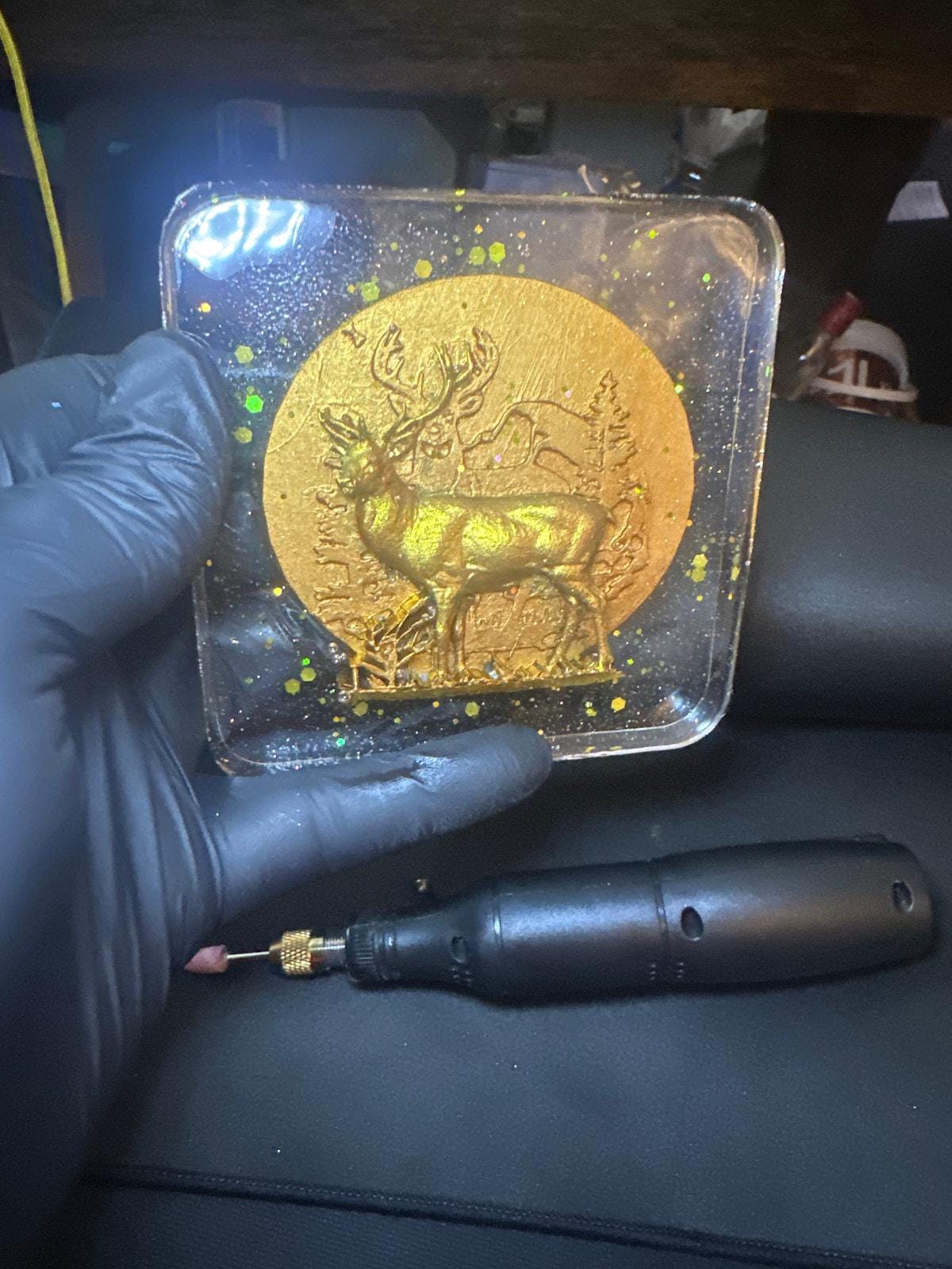 Red Deer Male with Antlers Sculpture – Handcrafted Wildlife Figurine | Rustic Home Décor Gift