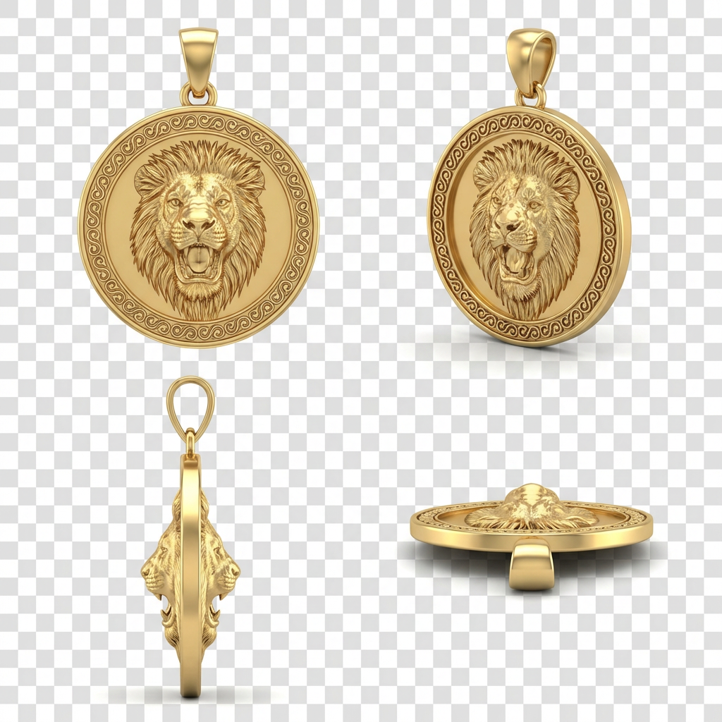 Lion Portrait Pendant Necklace in Gold or Sterling Silver – Regal Wildlife Jewelry, Powerful Animal Design for Collectors