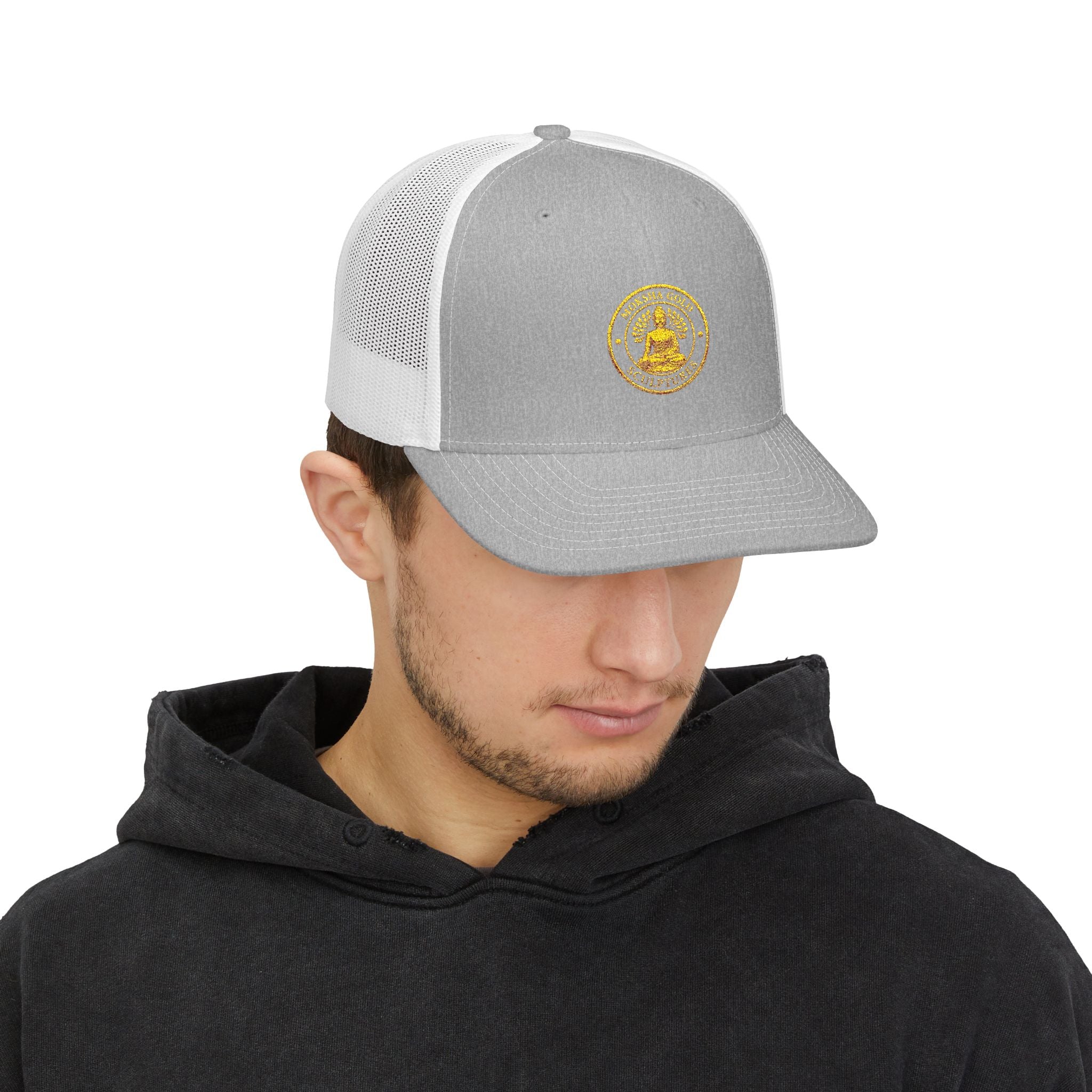 Embroidered Trucker Cap — Gold Seal Logo Snapback