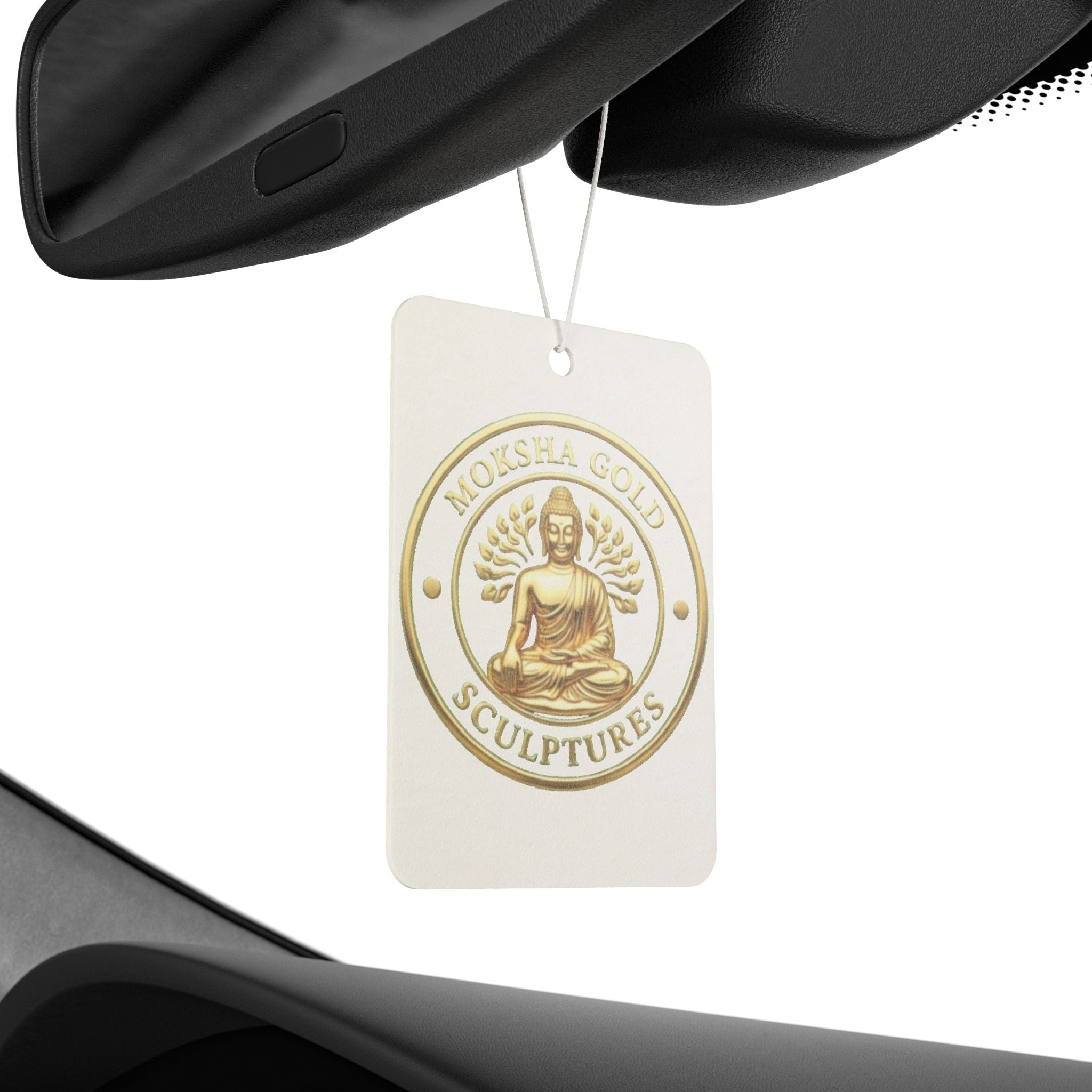 Buddha Logo Car Air Freshener — Gold Medallion Aromatic Ornament