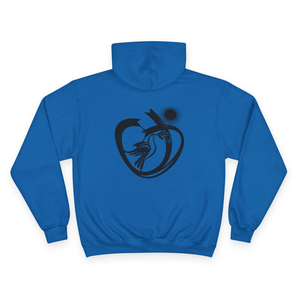 Abstract Heart Sunbird Hoodie | Minimal Monochrome Graphic