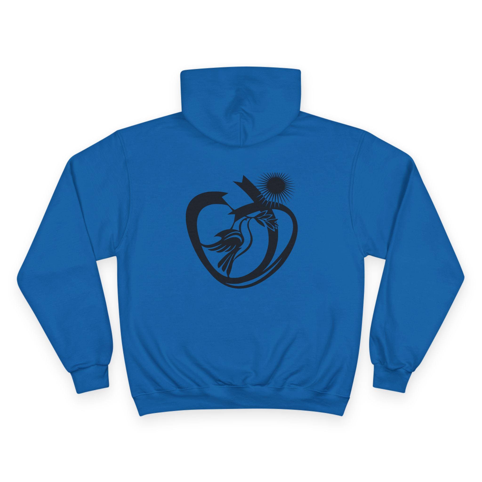 Abstract Heart Sunbird Hoodie | Minimal Monochrome Graphic