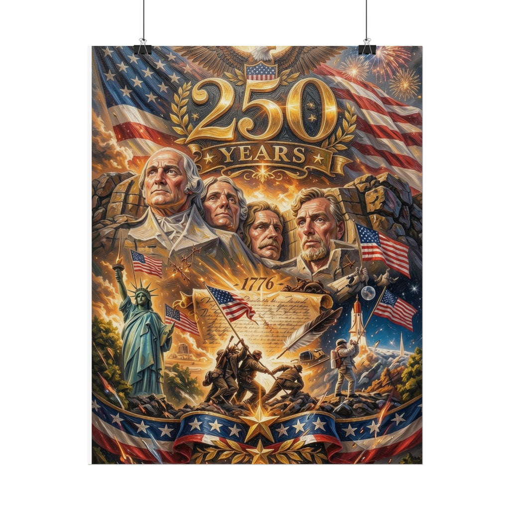 Patriotic 250 Years Declaration of Independence Poster