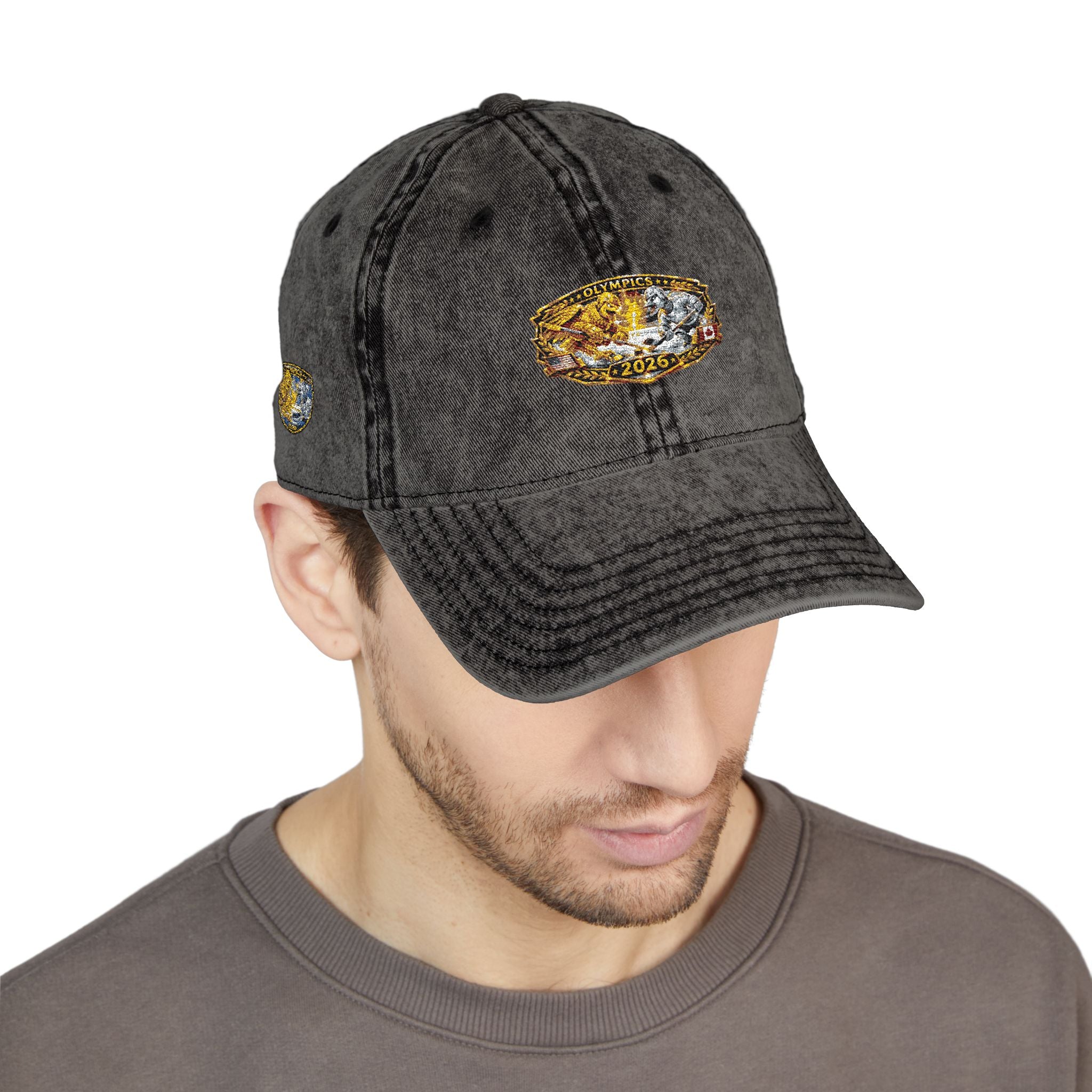 Vintage Embroidered Baseball Cap — Gold Nugget Patch