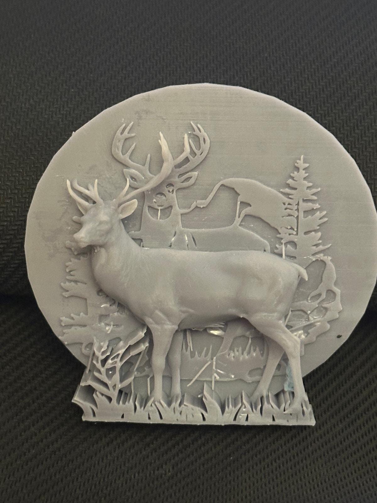 Red Deer Male with Antlers Sculpture – Handcrafted Wildlife Figurine | Rustic Home Décor Gift