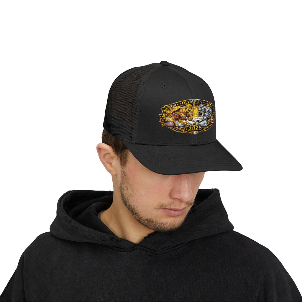 2026 Gold Rush Bear Patch Snapback Trucker Hat