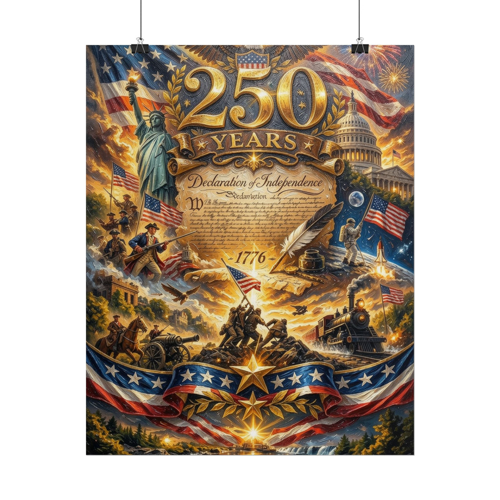 Patriotic 250 Years Declaration of Independence Poster