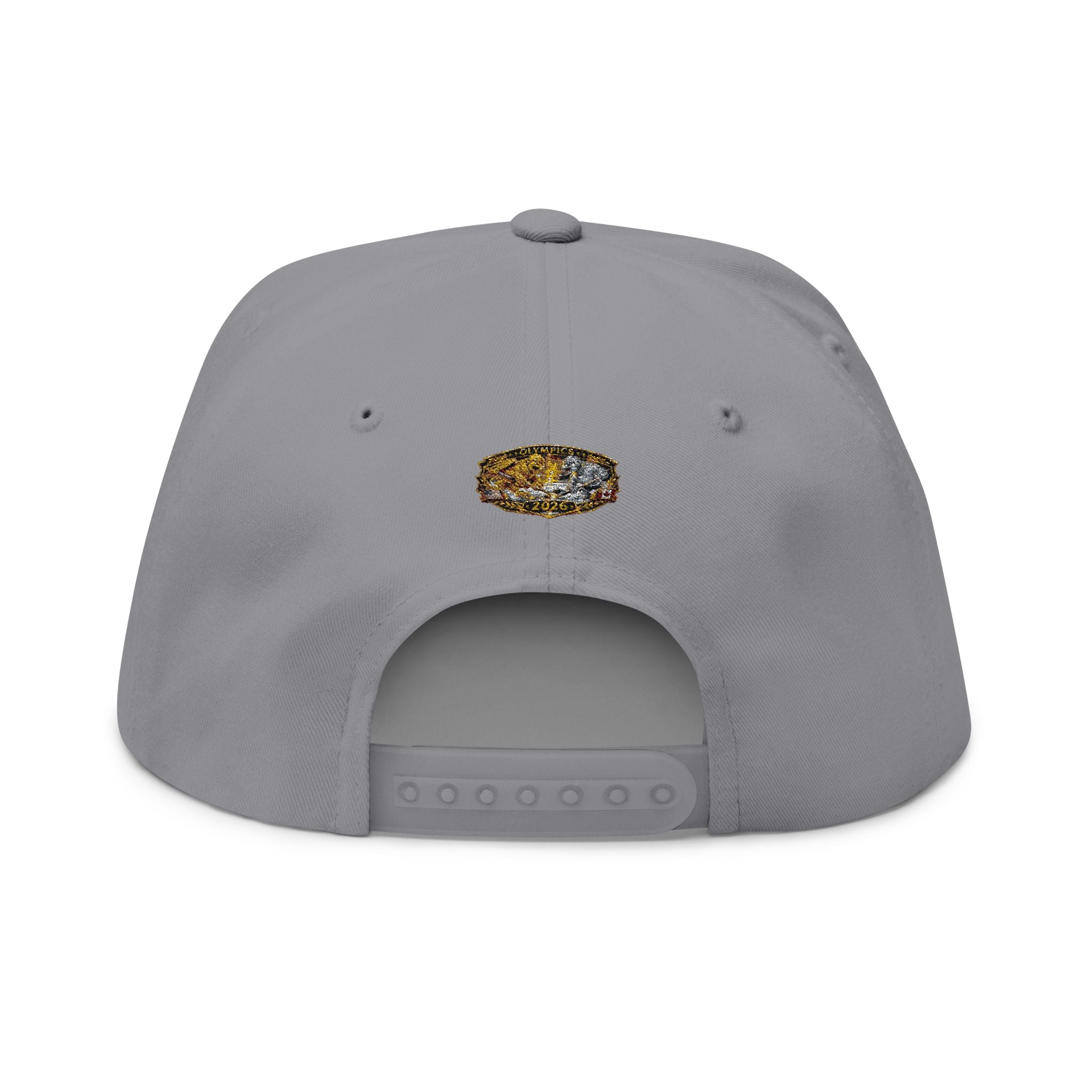 Embroidered 2020 Olympics Flat Bill Cap — Gold Laurel Athlete Patch