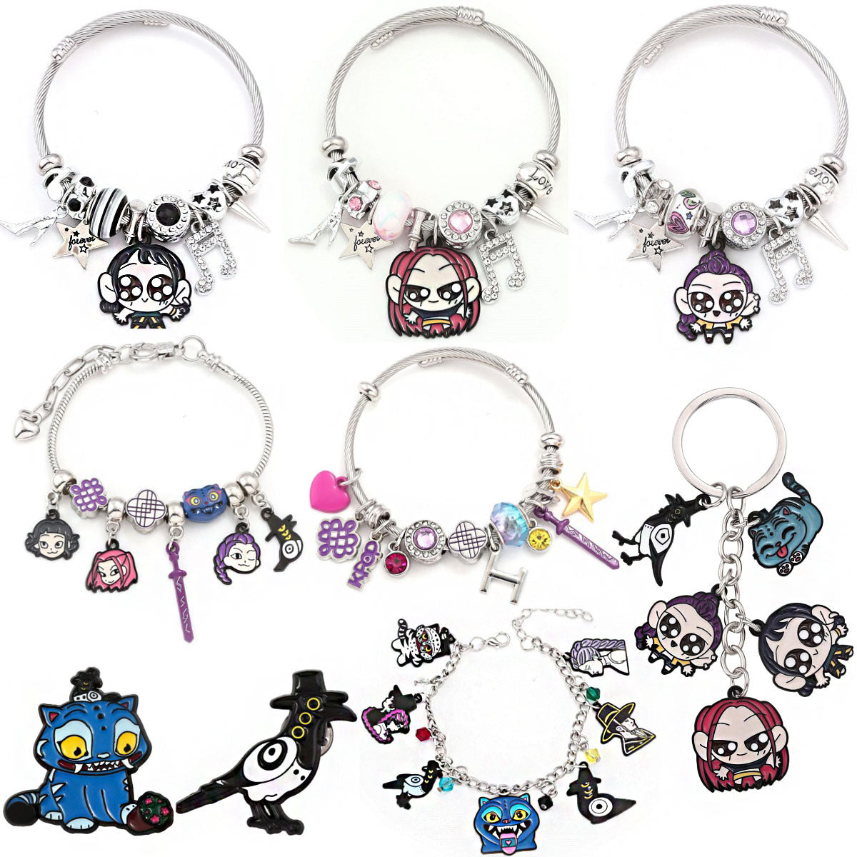 Anime Character Charm Bracelet - K-POP Demon Slayer DIY Pendant Jewelry