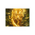 Golden Jungle Tiger Wall Art – Polished Gold Tiger Poster Luxury Wildlife Decor