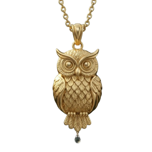 Owl Pendant Necklace | Gold, Silver & Brass | Minimalist Owl Charm Necklace