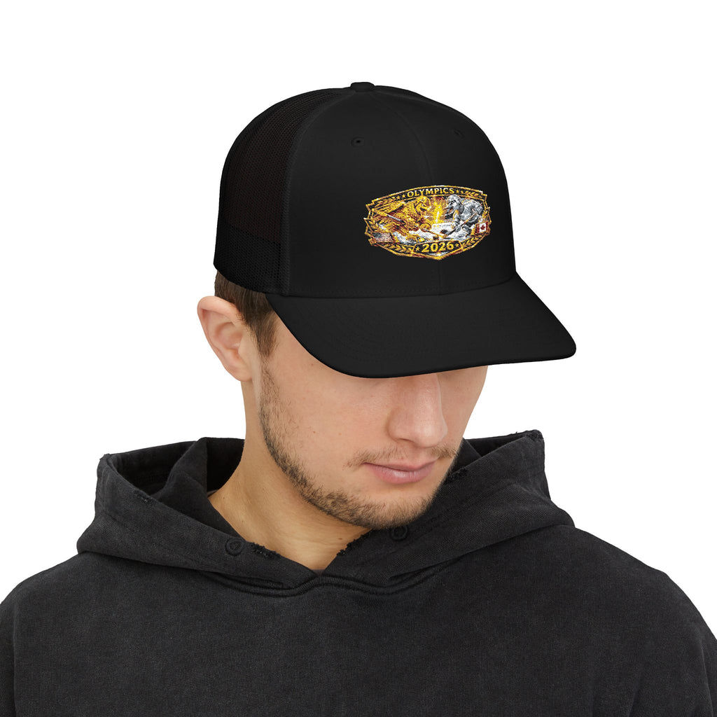 Embroidered Championship Ring Snapback Trucker Hat – 2026 Gold Bling Design