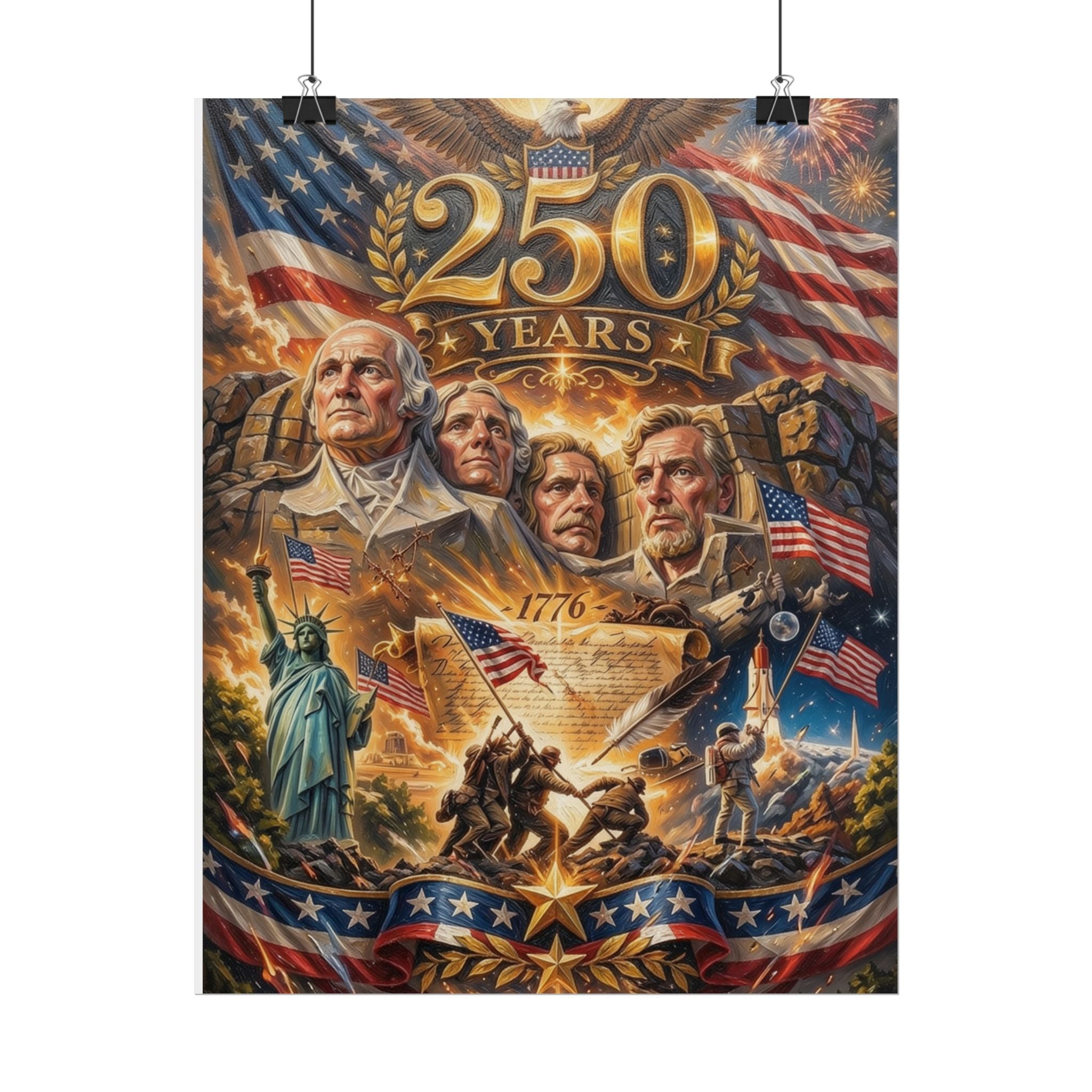 Patriotic 250 Years Declaration of Independence Poster