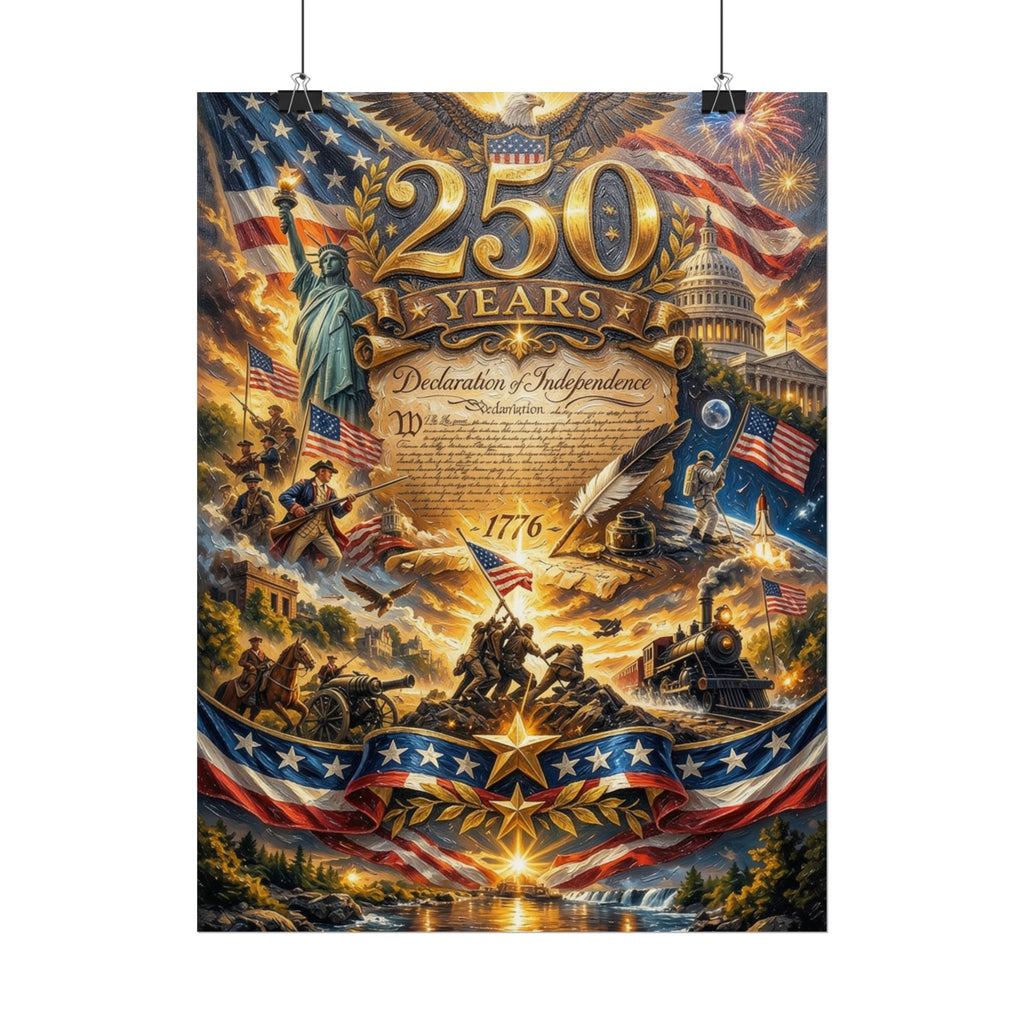 Patriotic 250 Years Declaration of Independence Poster