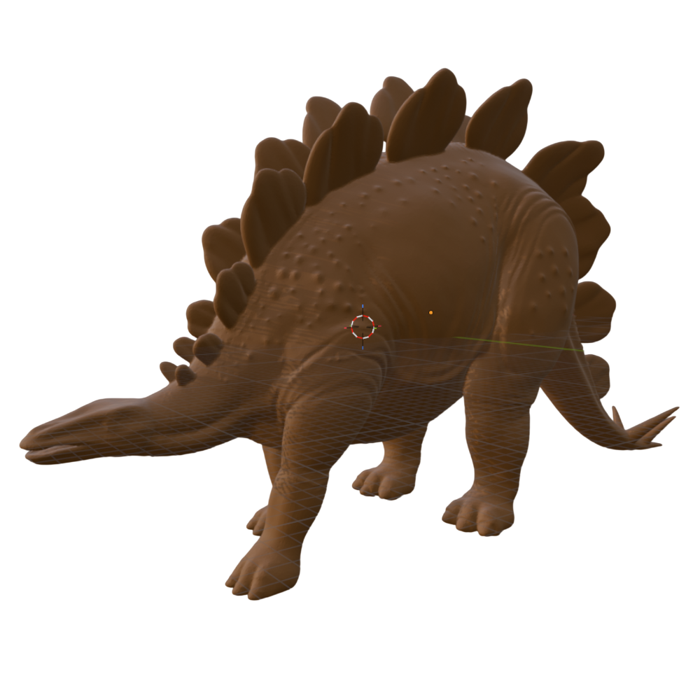 Stegosaurus Dinosaur pendant in smooth nylon finish by MokshaGoldSculptures.