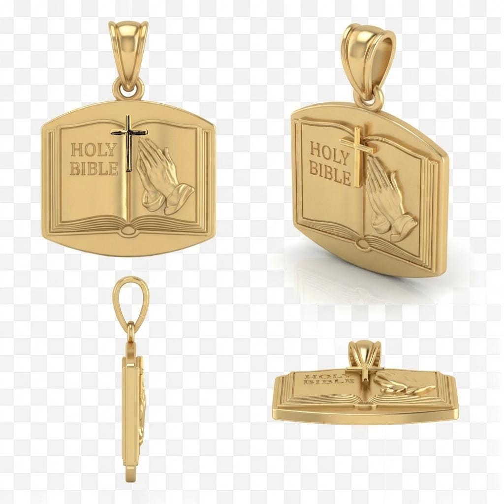 Praying Hands Bible Pendant Necklace with Cross – Christian Faith Jewelry