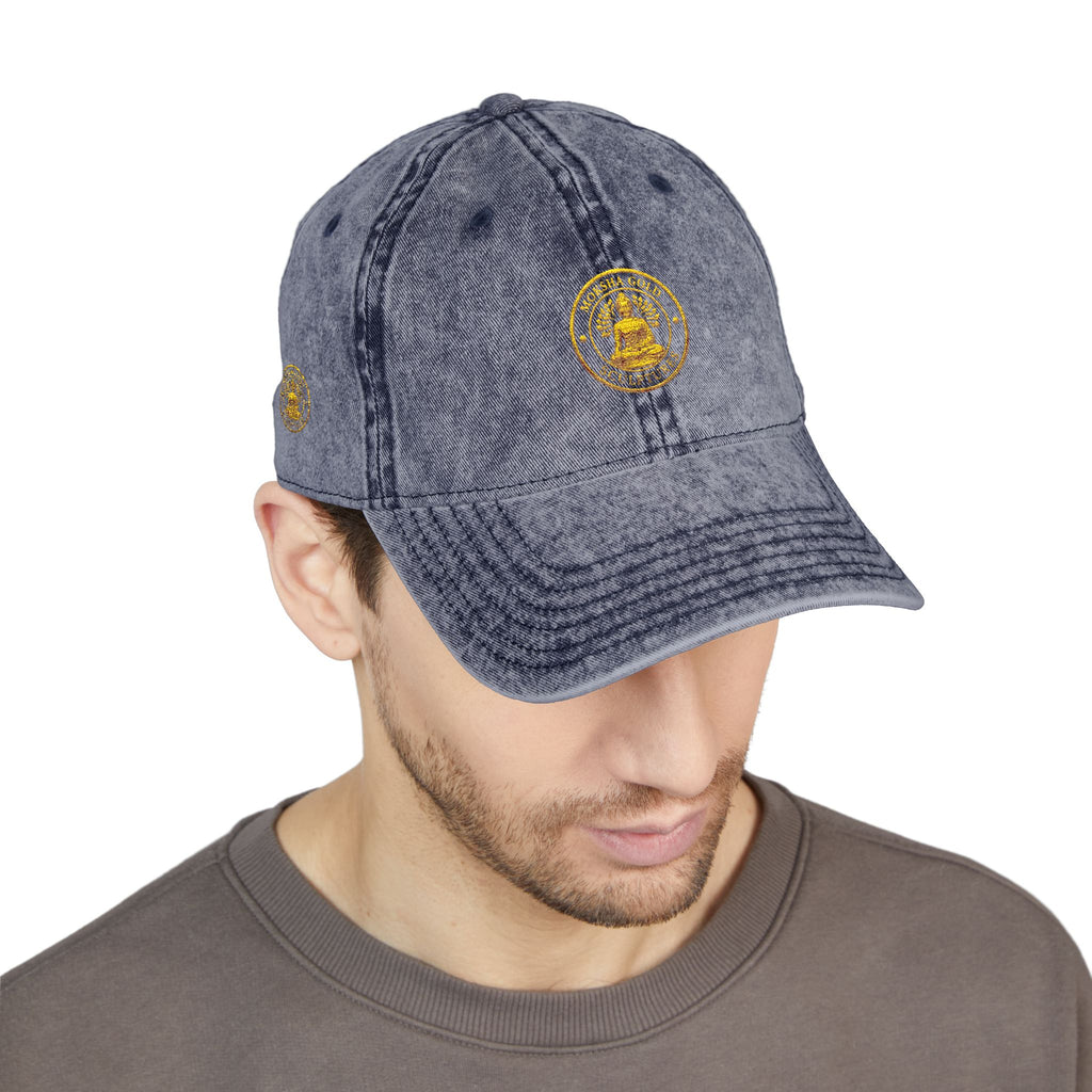 Vintage Embroidered Cap – Gold Seal Logo Hat