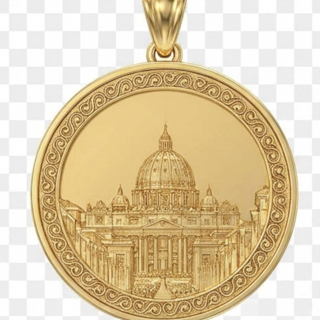 Elegant St. Peter’s Basilica Necklace Pendant – Vatican Landmark Jewelry
