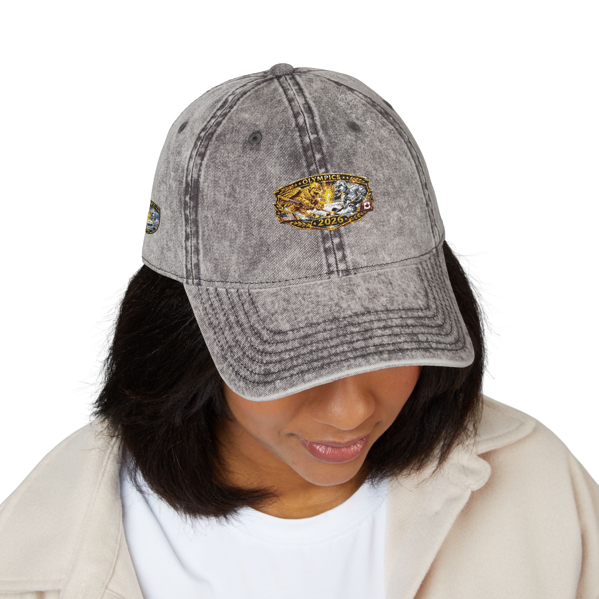 Vintage Embroidered Baseball Cap — Gold Nugget Patch