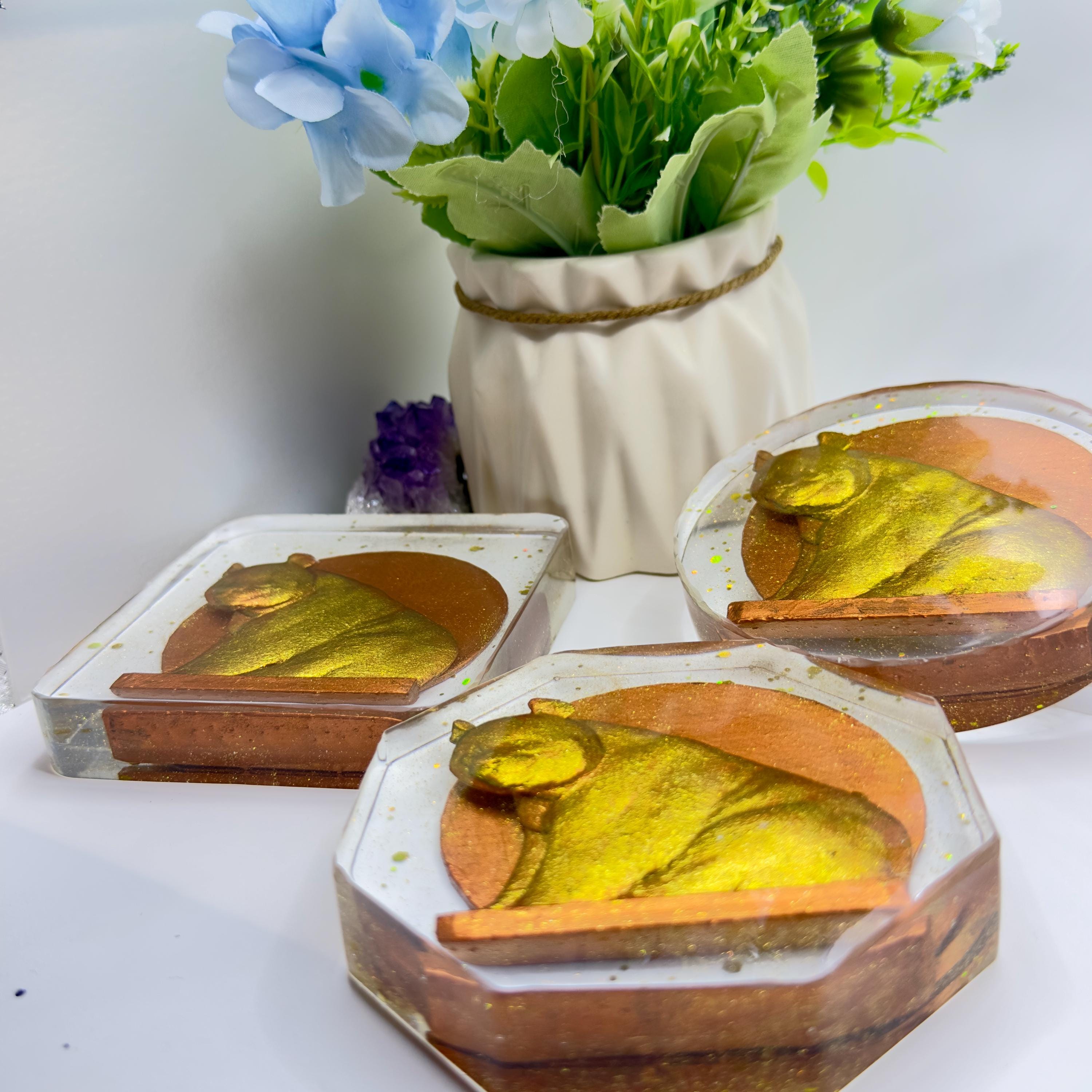 Handmade Panda Resin Coaster | Black & White Animal Art