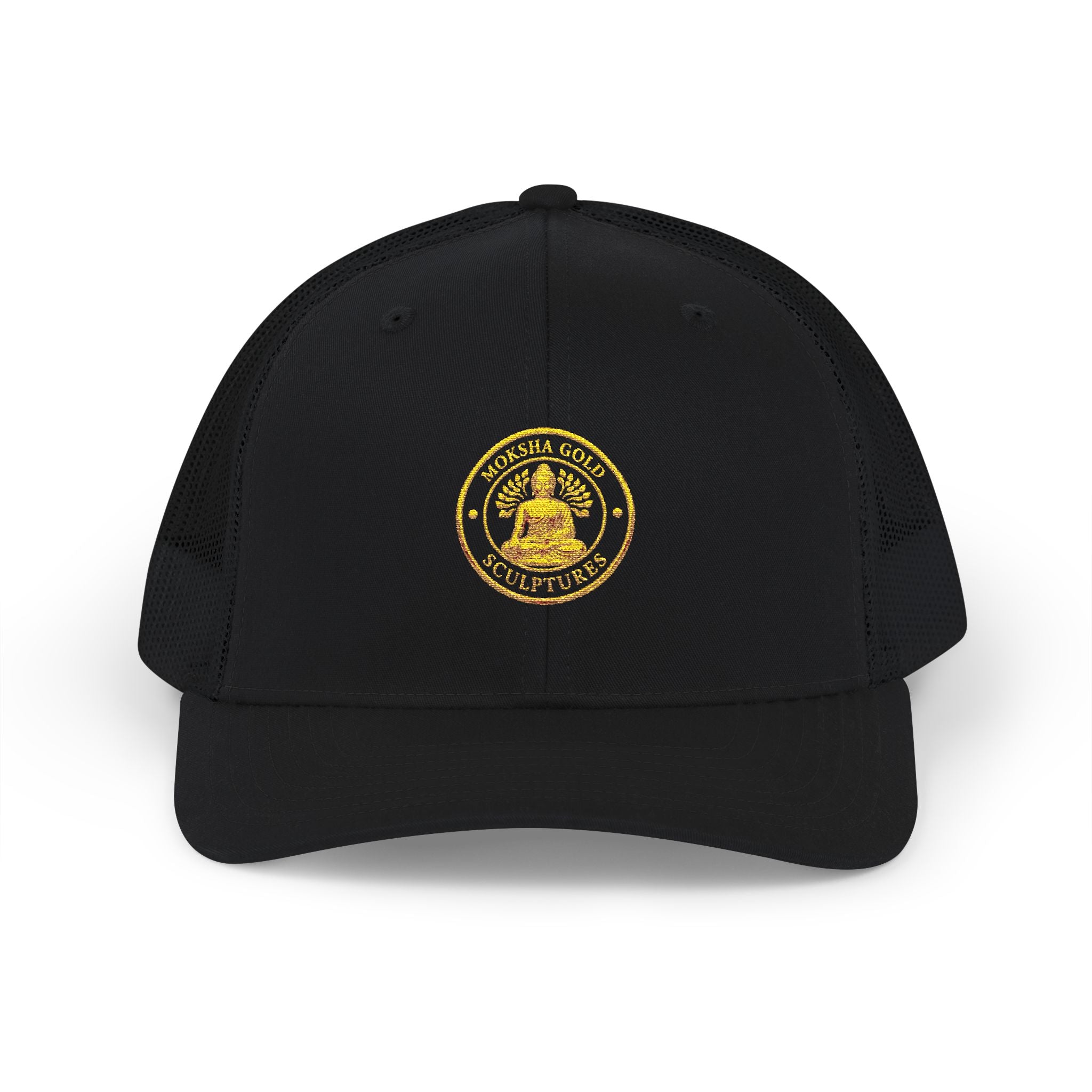 Embroidered Trucker Cap — Classic Gold Crest Snapback