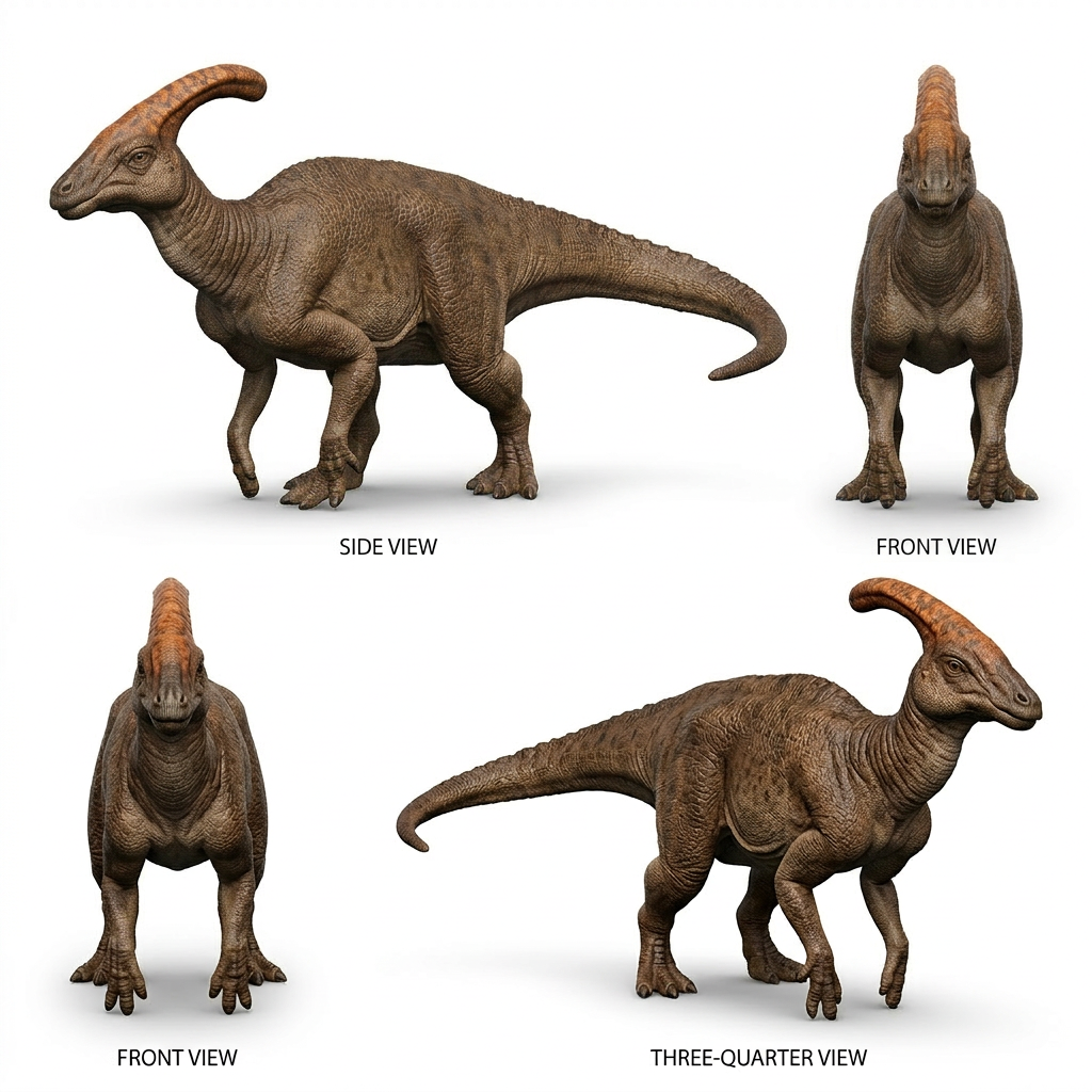 Parasaurolophus 3D Printed Model – Dinosaur Sculpture | PLA & Smooth Nylon | Various Colors | Detailed Prehistoric Collectible