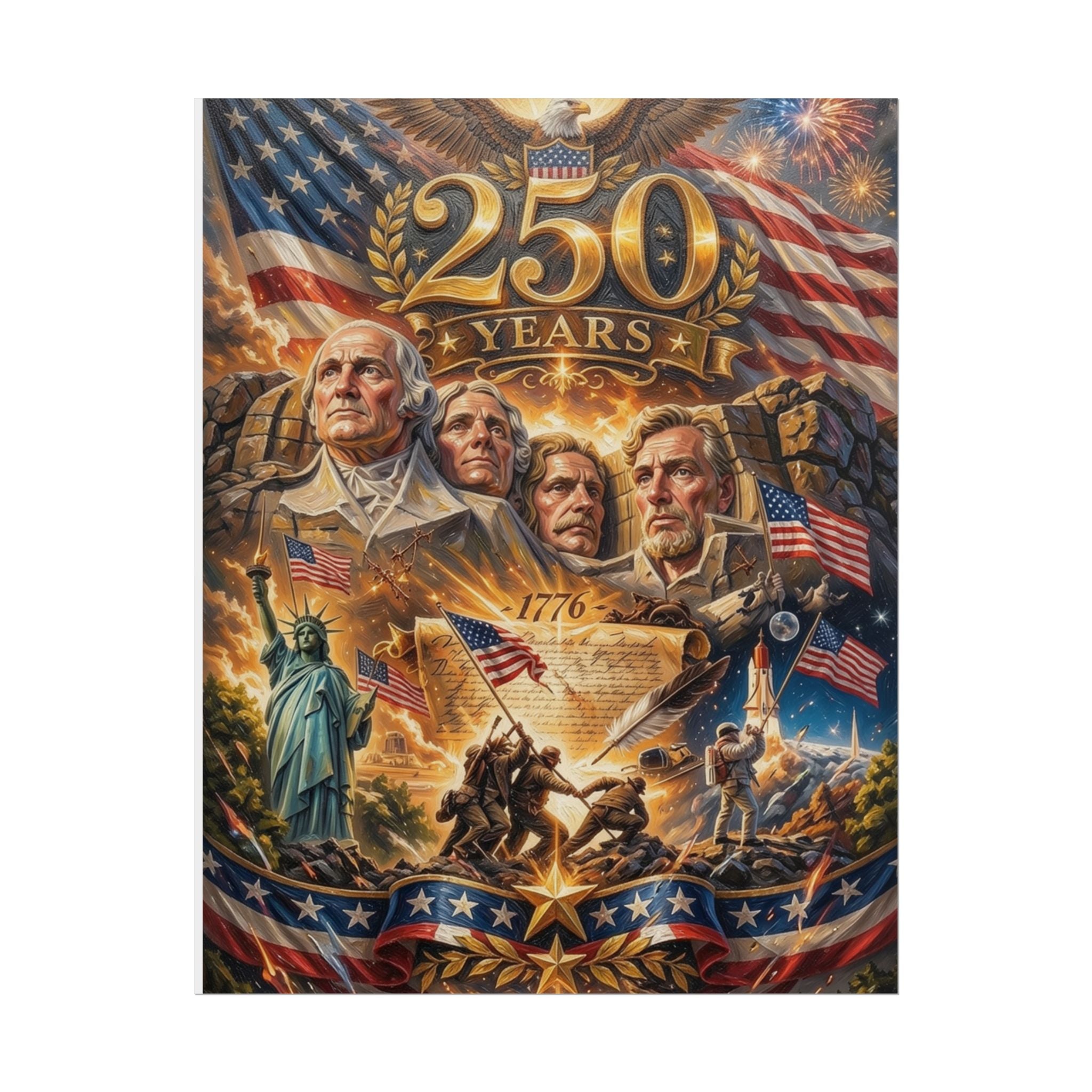Patriotic 250 Years Declaration of Independence Poster