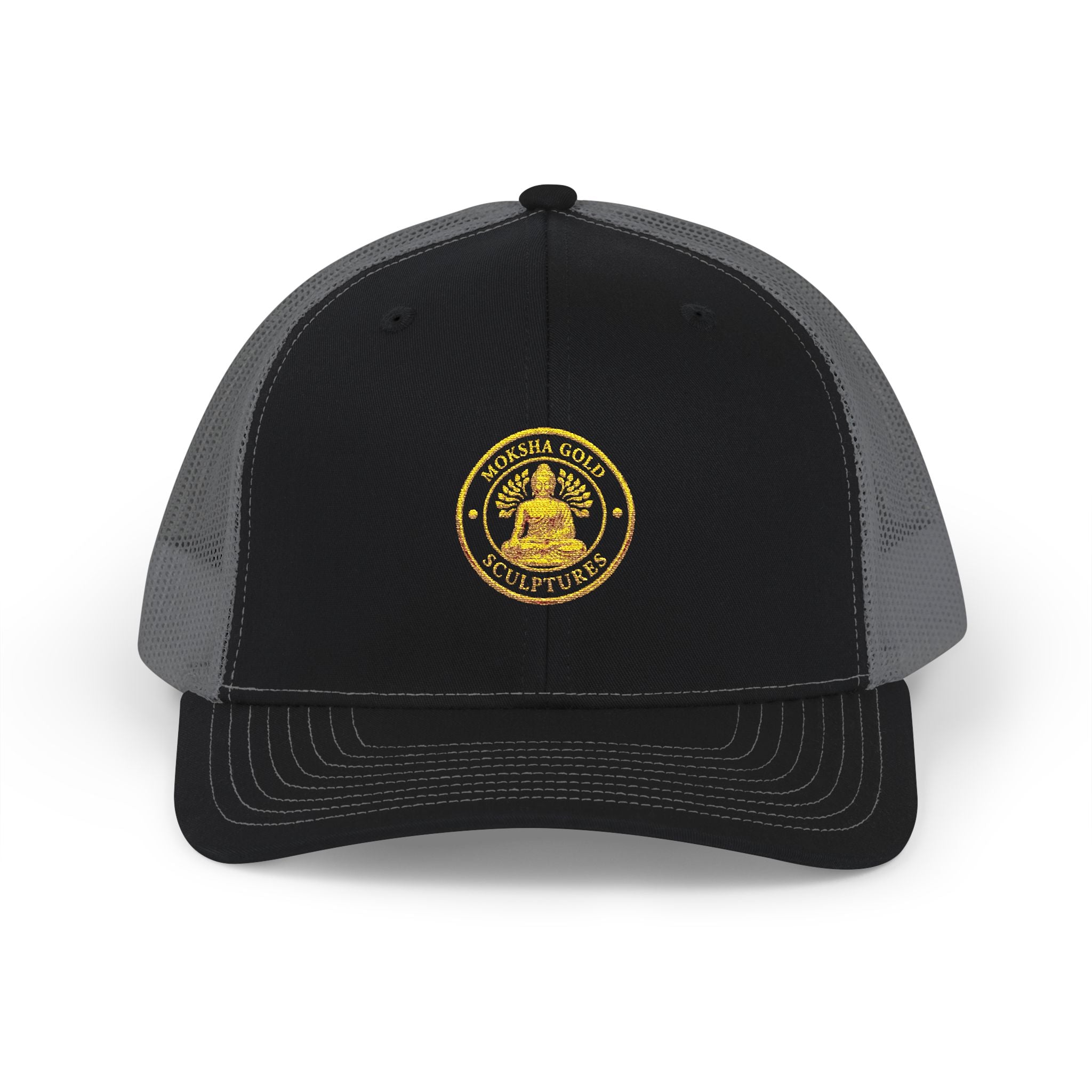 Embroidered Trucker Cap — Gold Seal Logo Snapback