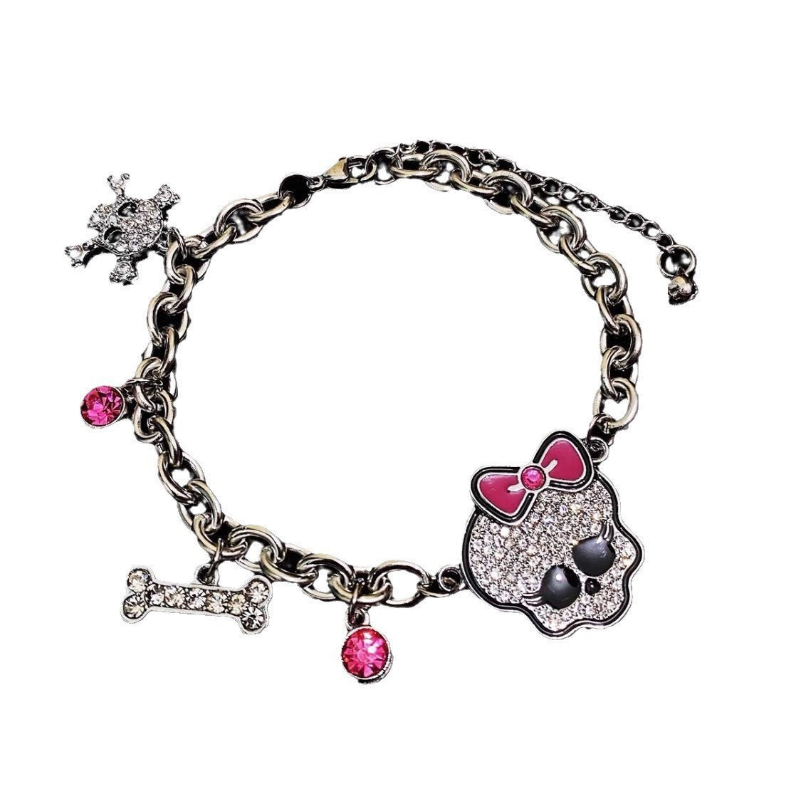 Y2K Skull Bracelet - Gothic Cool Girl Edgy Statement Jewelry