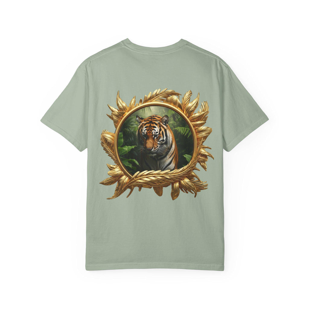 Prowling Tiger T-Shirt, Jungle Wildlife, 3D Gold Print