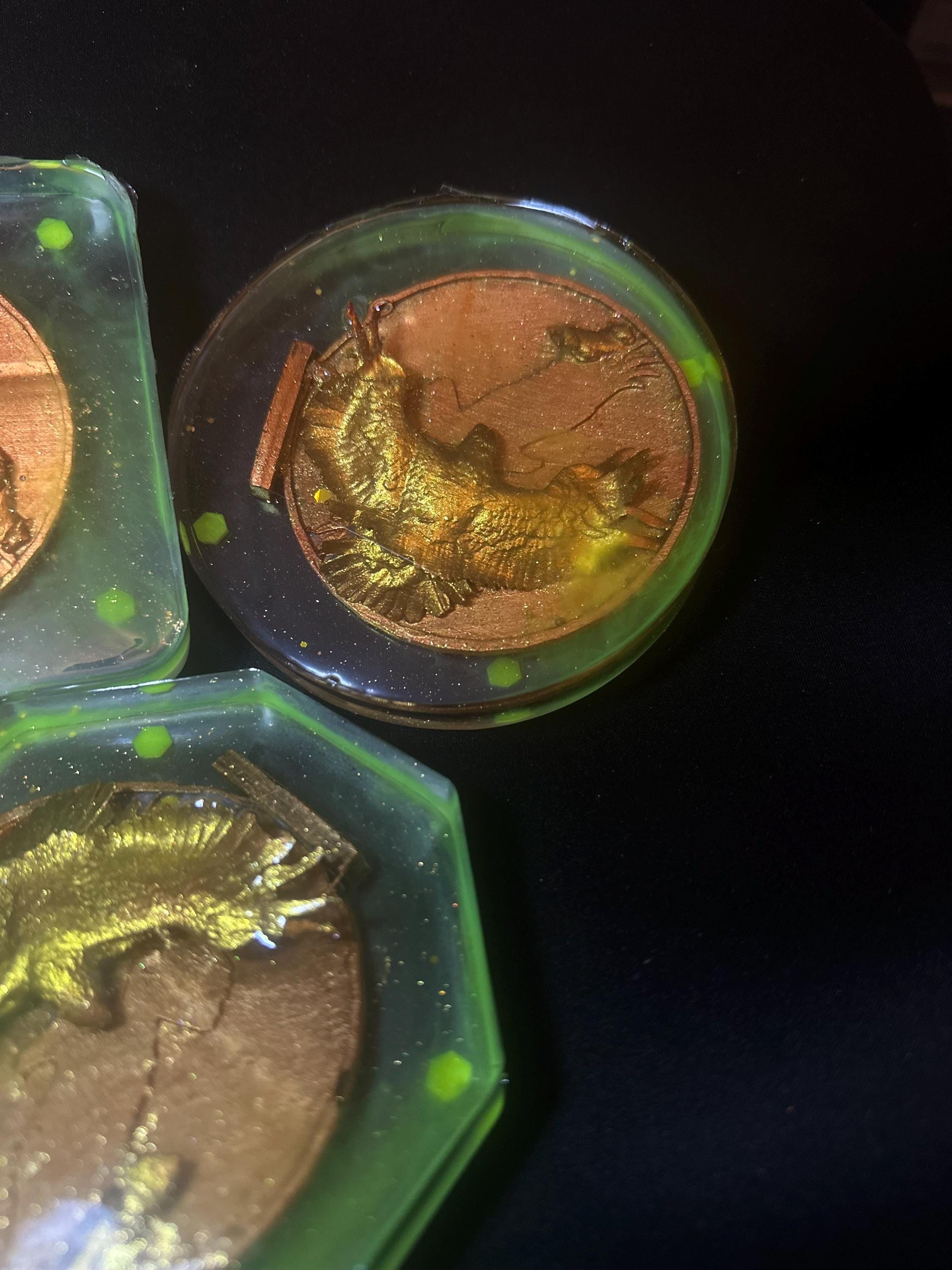 Golden Eagle Catching a Squirrel – Glow in the Dark Coaster Set of 3